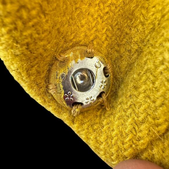 Vintage Yellow Wool Coat 1960s Mod Waist Tab Lined Swing S Mid Century 34” Bust - Picture 8 of 16